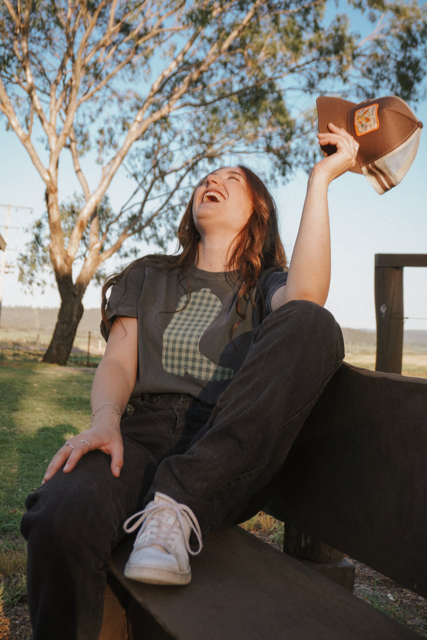 Charcoal Boot Patchwork Tee - M