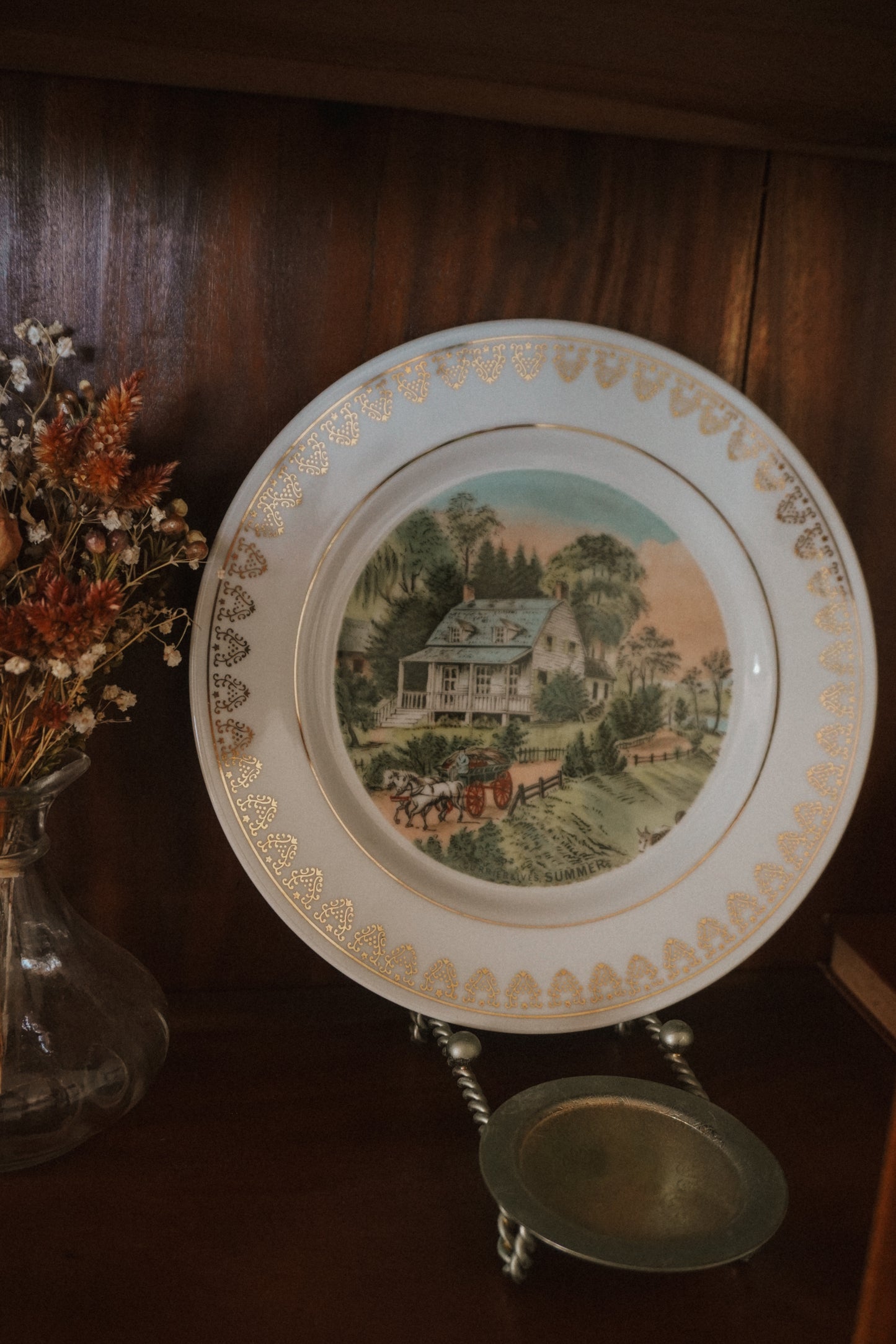 Cottage Homestead Vintage Plate