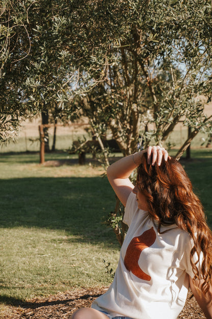 Beige Boot Patchwork Tee - M