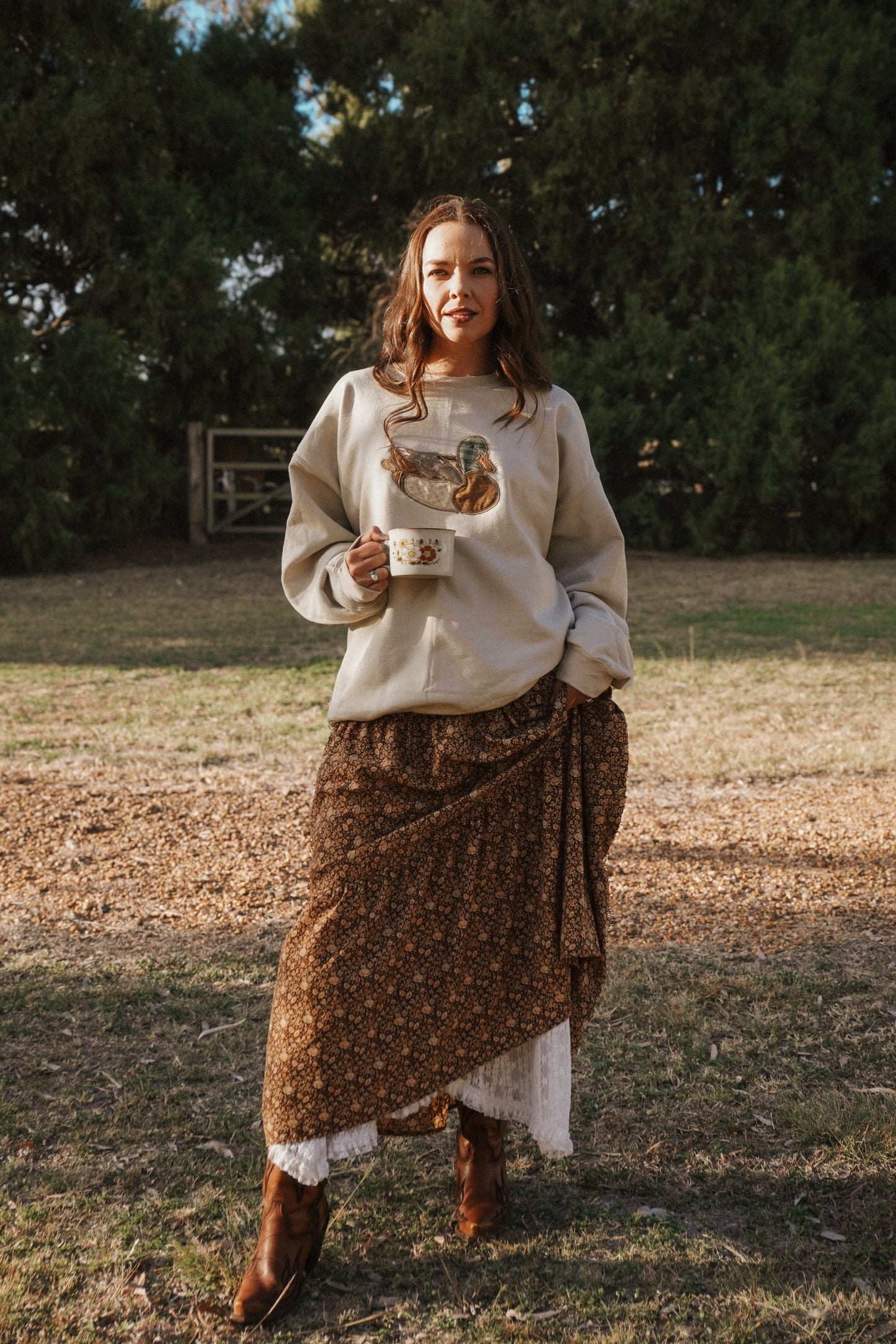 Natural/ Beige Flock Sweatshirt