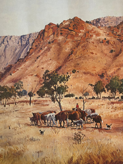 "Droving at Simpson's Gap" Oil Painting Print