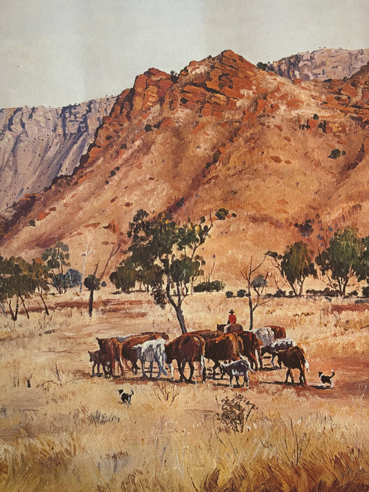 "Droving at Simpson's Gap" Oil Painting Print
