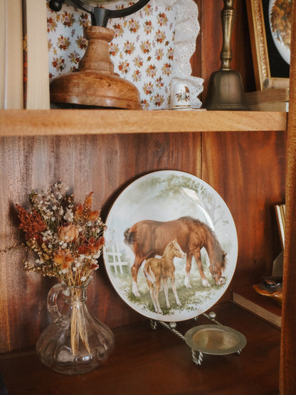 Mare and Foal Vintage Display Plate