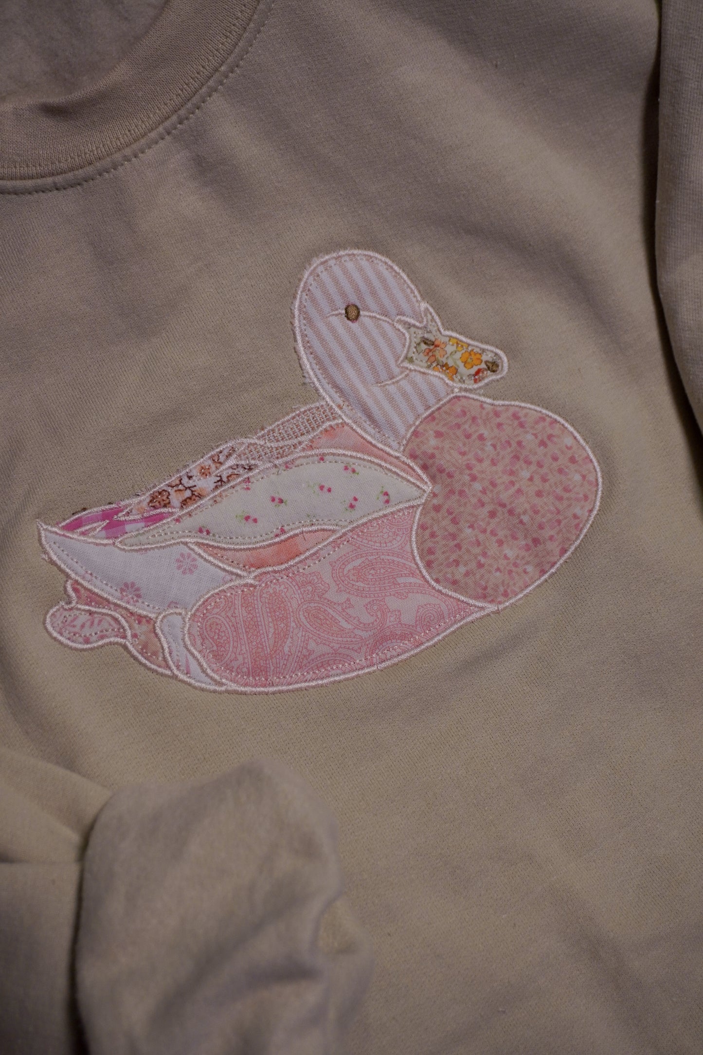 Pink/ Beige Flock Sweatshirt