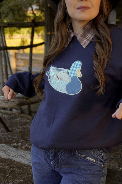 Navy/ Navy Flock Sweatshirt
