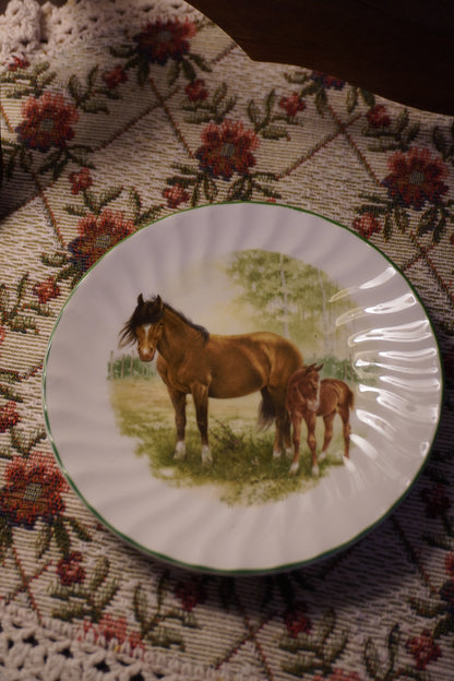 Mare and Foal Vintage Plate