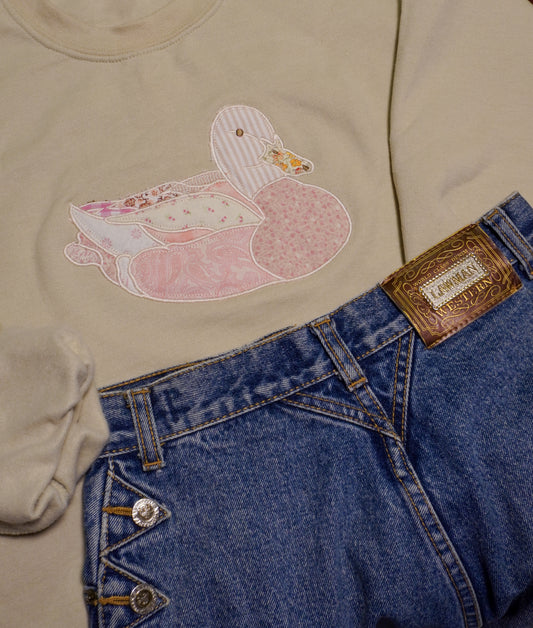 Pink/ Beige Flock Sweatshirt