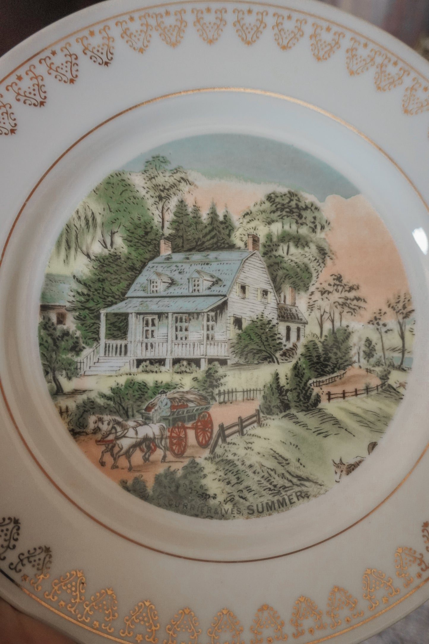 Cottage Homestead Vintage Plate