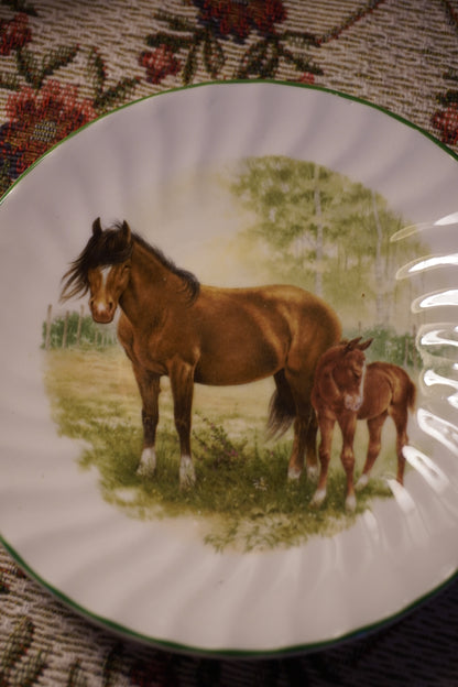 Mare and Foal Vintage Plate