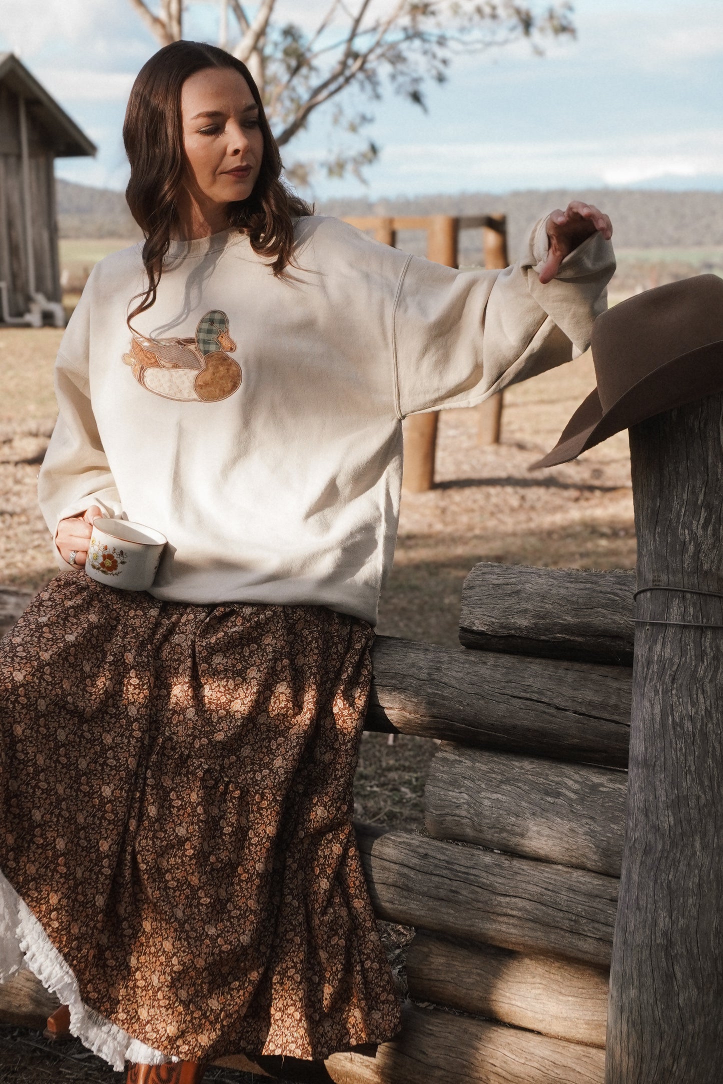 Natural/ Beige Flock Sweatshirt