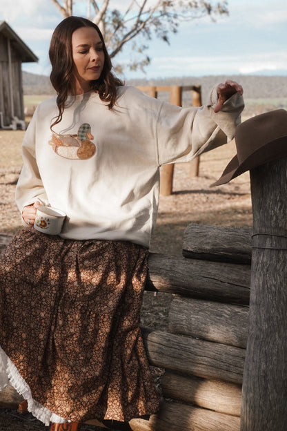 Natural/ Beige Flock Sweatshirt