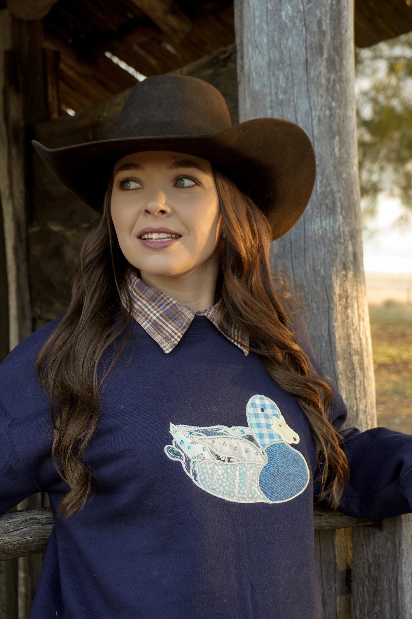 Navy/ Navy Flock Sweatshirt