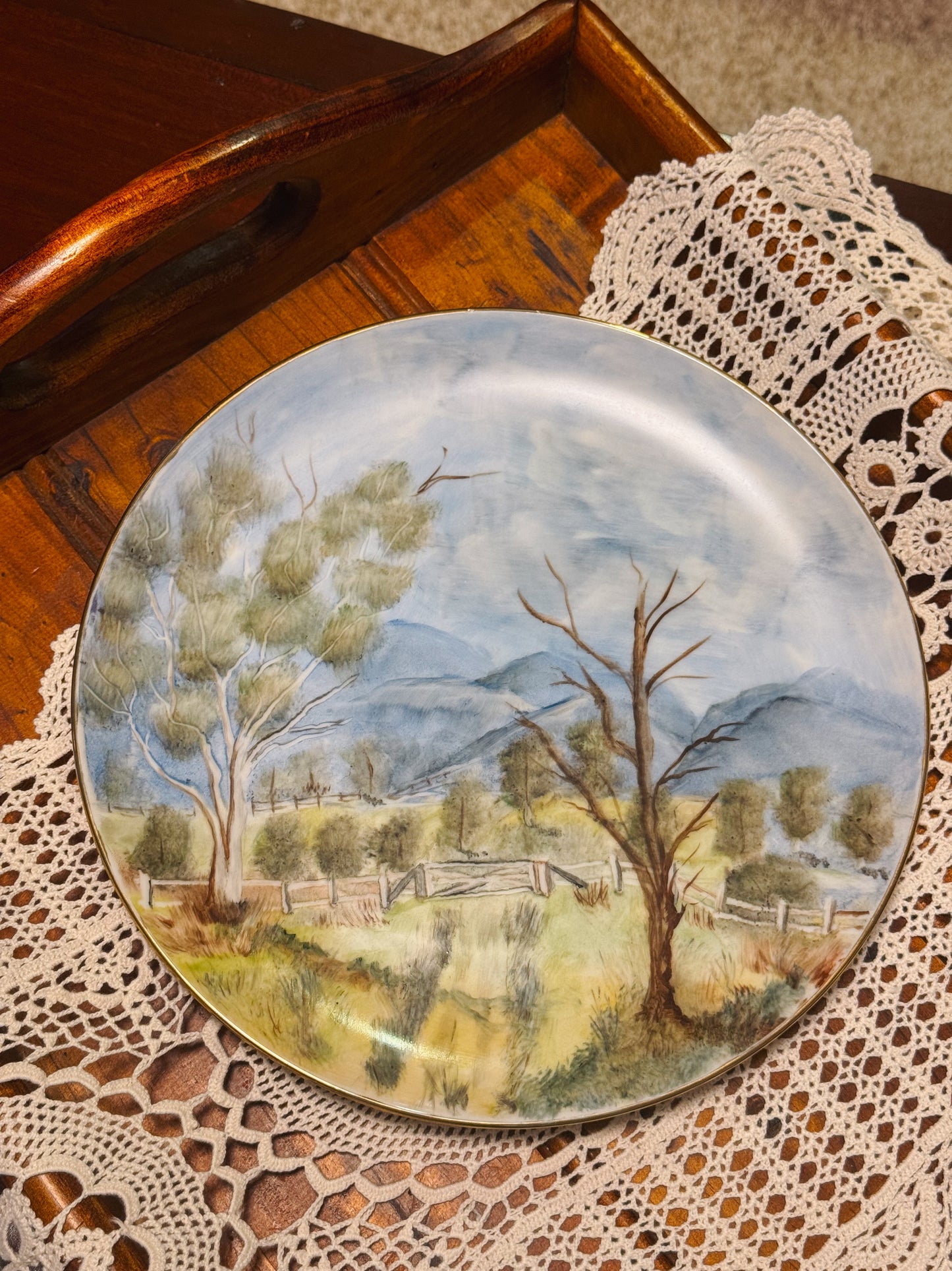 Hand painted Eucalyptus Scene Plate
