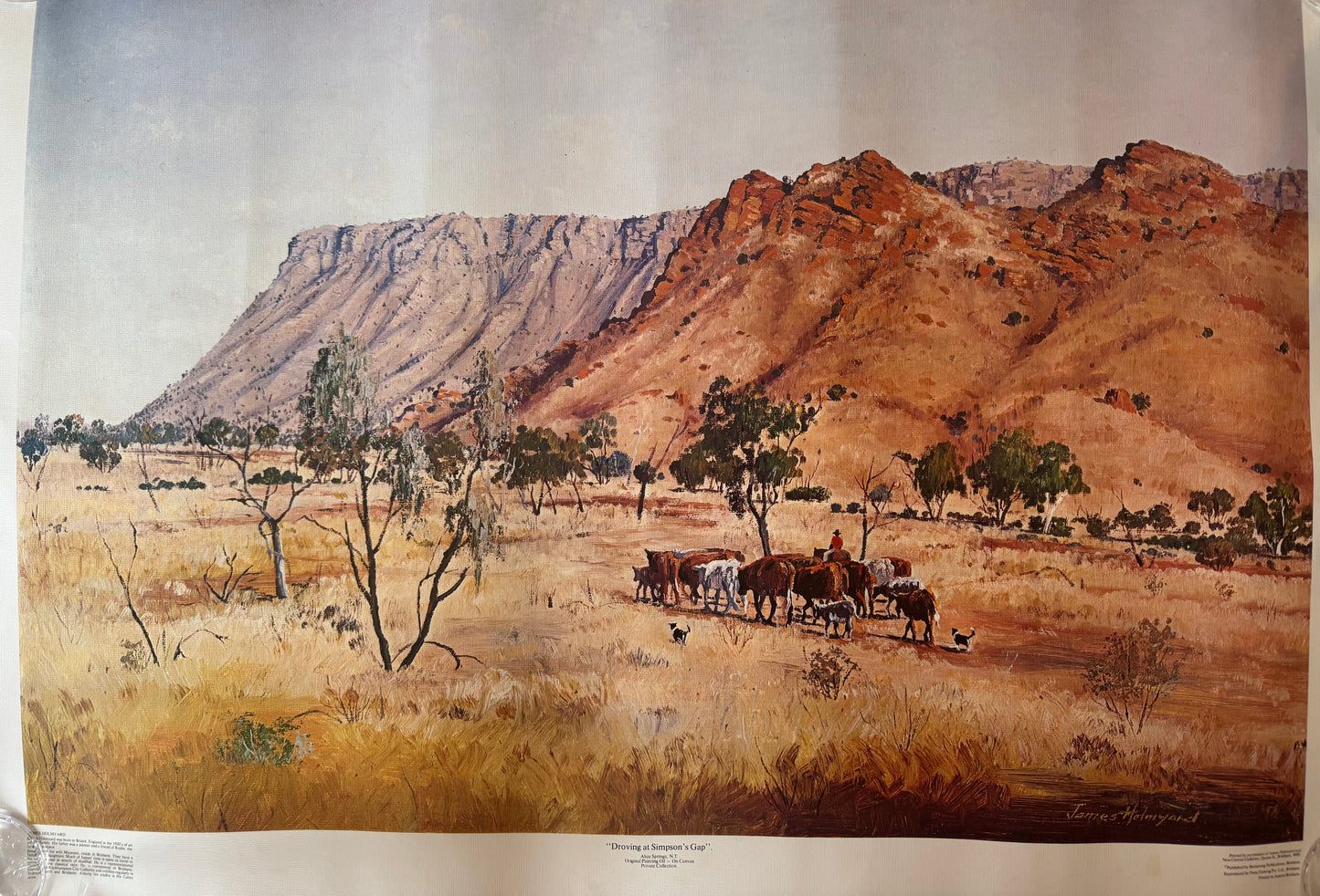 "Droving at Simpson's Gap" Oil Painting Print