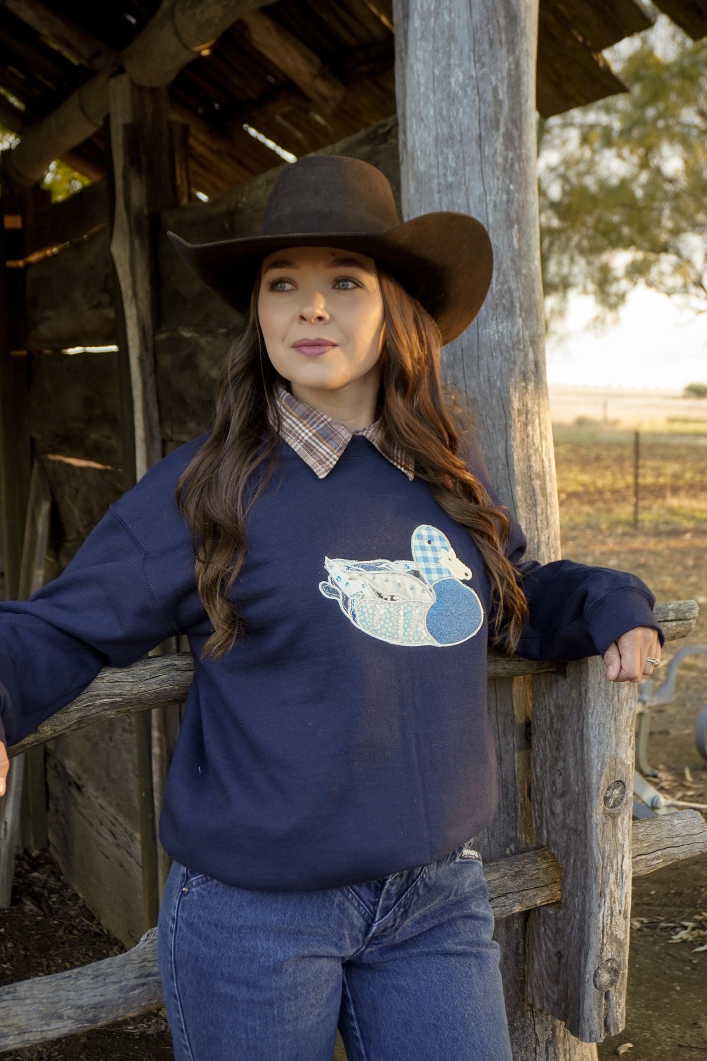 Navy/ Navy Flock Sweatshirt