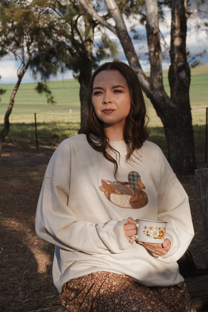 Natural/ Beige Flock Sweatshirt