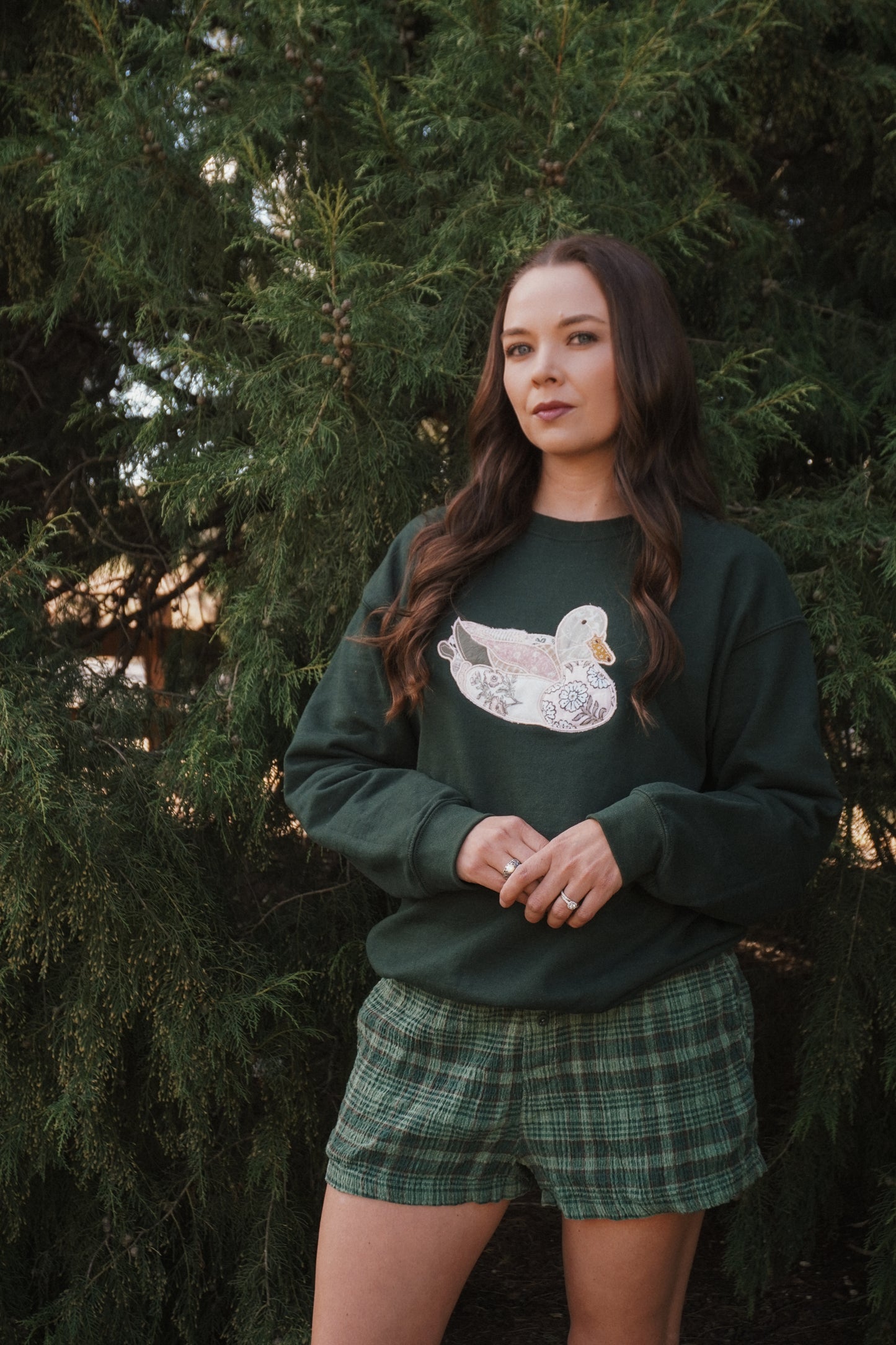Pink/ Green Flock Sweatshirt