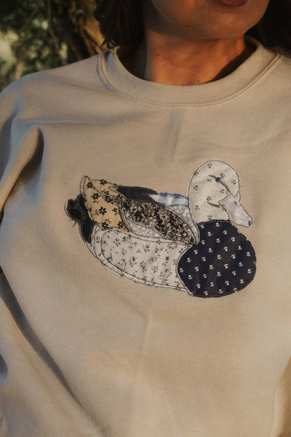 Navy/ Beige Flock Sweatshirt
